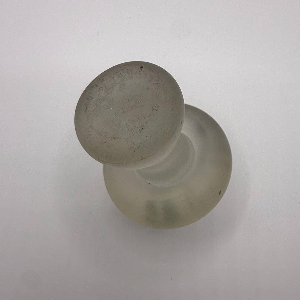 Vintage Frosted Glass Mushroom Figurine Signed Shawn Hand Painted Bird 3" - Picture 3 of 5